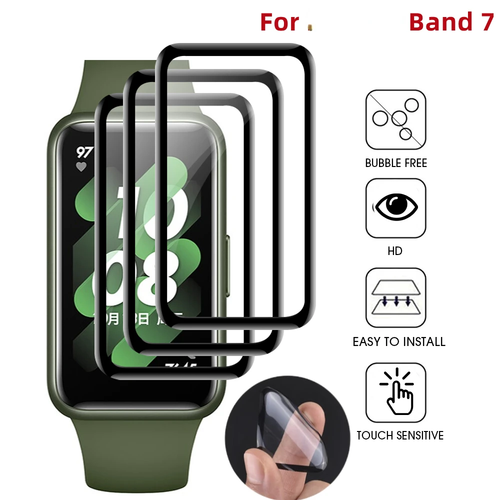

Soft Protective Film Cover Full Curved Scratch-resistant For Huawei Band 7 Screen Protector Band7 Smartwatch Accessories
