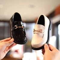girls casual patent leather shoes soft childrens beach shoes kids summer metal buckle sandals princess dress fashion loafers