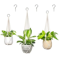 plant hanger indoor hanging planter basket with wooden beads decorative planter holder no rim for indoor outdoor boho home