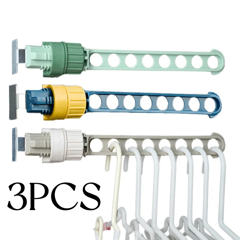 

3PCS Clothes Drying Rack Multifunctional Portable 8 Holes Travel Hanging Clothing Rack Detachable Balcony Window Frame Organizer