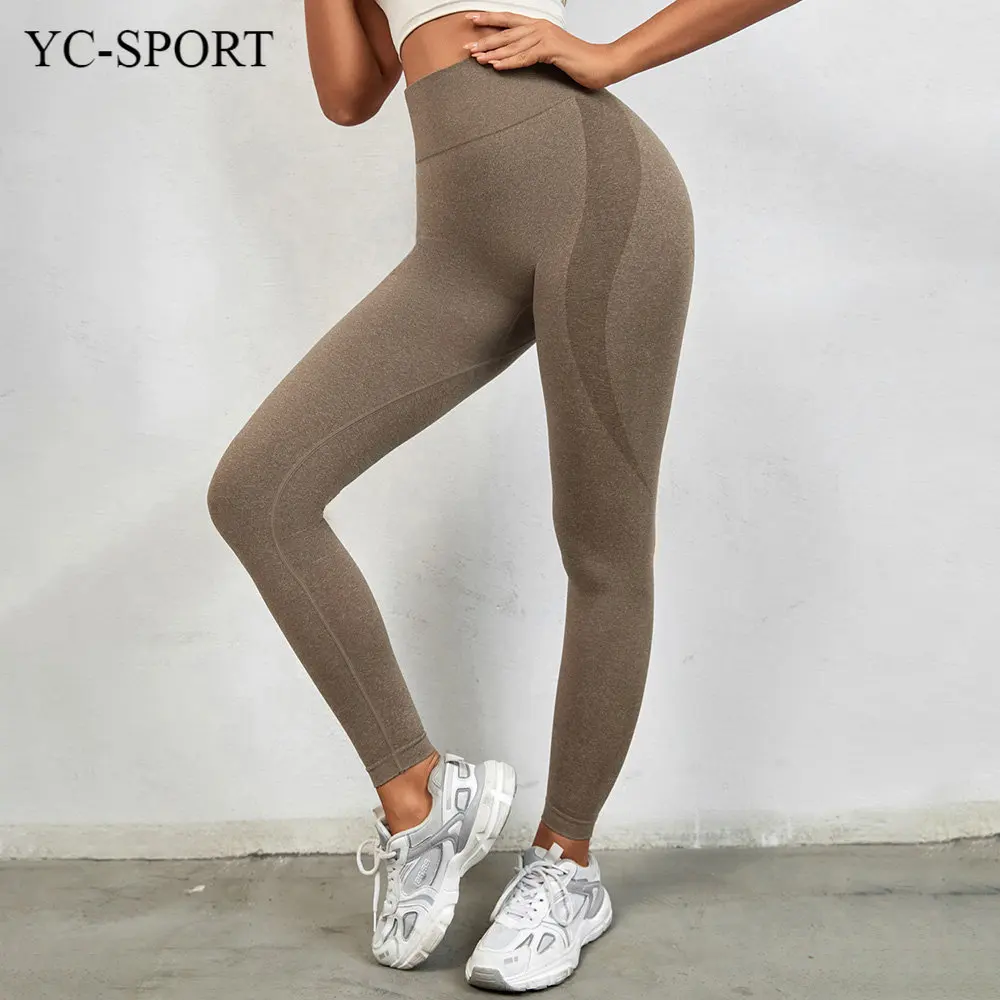 

Бесшовные женские штаны для йоги, бега, спорта, леггинсы для девушек с высокой талией, плотные персиковые джоггеры, женская одежда для спортзала 2818