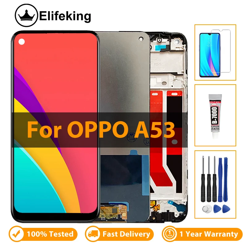 100% протестировано для OPPO A53 4G 2020 CPH2127 CPH2131 ЖК-дисплей сменный преобразователь