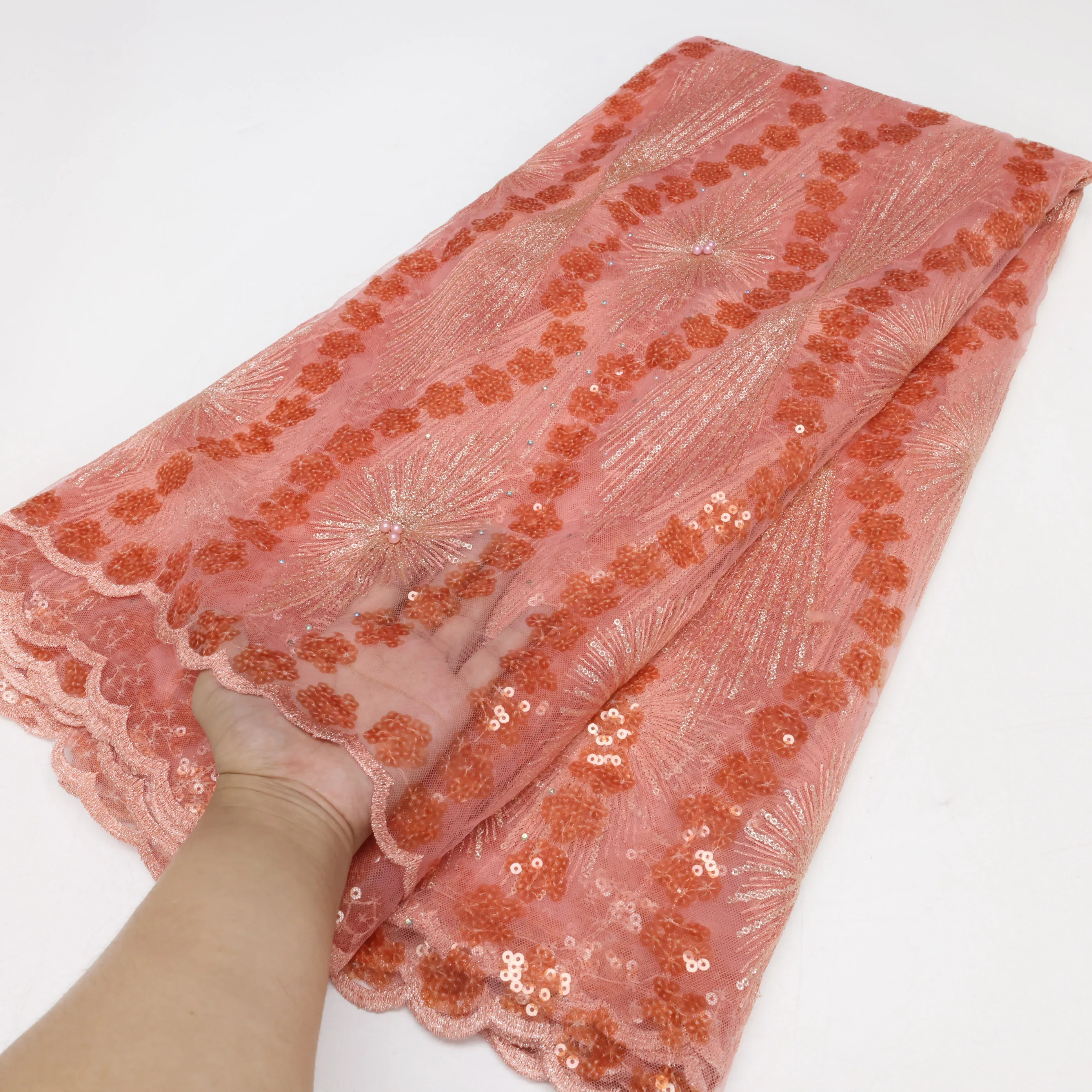 

NI.AI Африканское роскошное кружево с пайетками 2023 высокое качество французское кружево с вышивкой со стразами нигерийское вышитое бисером Сетчатое кружево ткань для платья