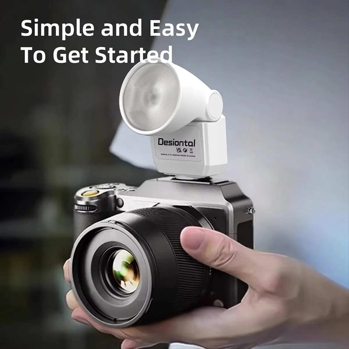 Фото Мини-вспышка N05R Desiontal F02 для DSLR-камер с зарядкой Type-C, цветовая температура 6500K, для Sony, Canon, Nikon, Panasonic №3