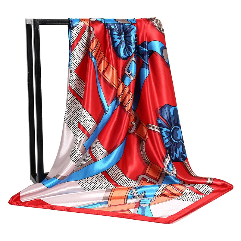 

Popular Style 90X90CM Headcloth Luxury Beach Sunscreen Kerchief 2023 Print Autumn Square Scarves Winter New Design Muslim Shawls