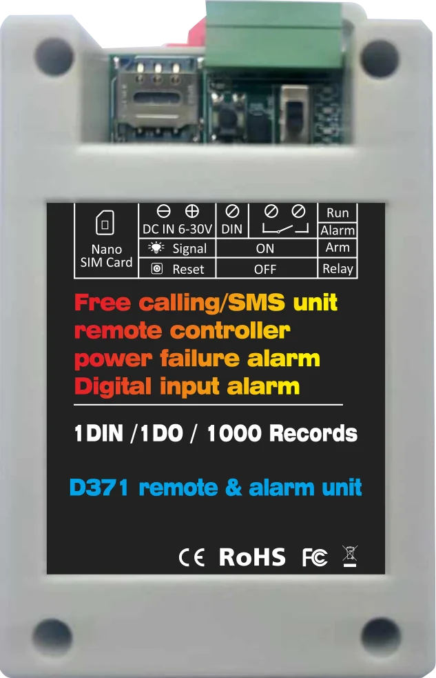 

Система сигнализации D371 4G Контроллер ворот GSM Сбой питания GSM с резервной батареей внутри