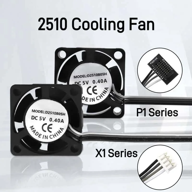 Охлаждающий вентилятор Hotend для Bambu Lab X1 Series 2510 бесщеточный с двумя