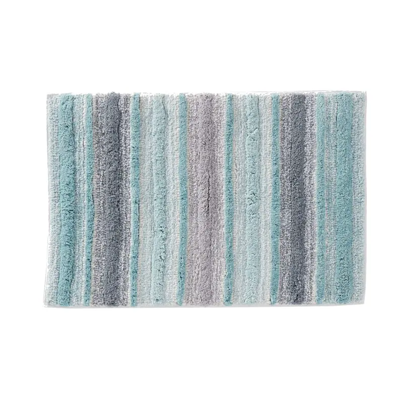 

Water Stripe Bath Rug, Teal, 20" x 30", 100% Cotton