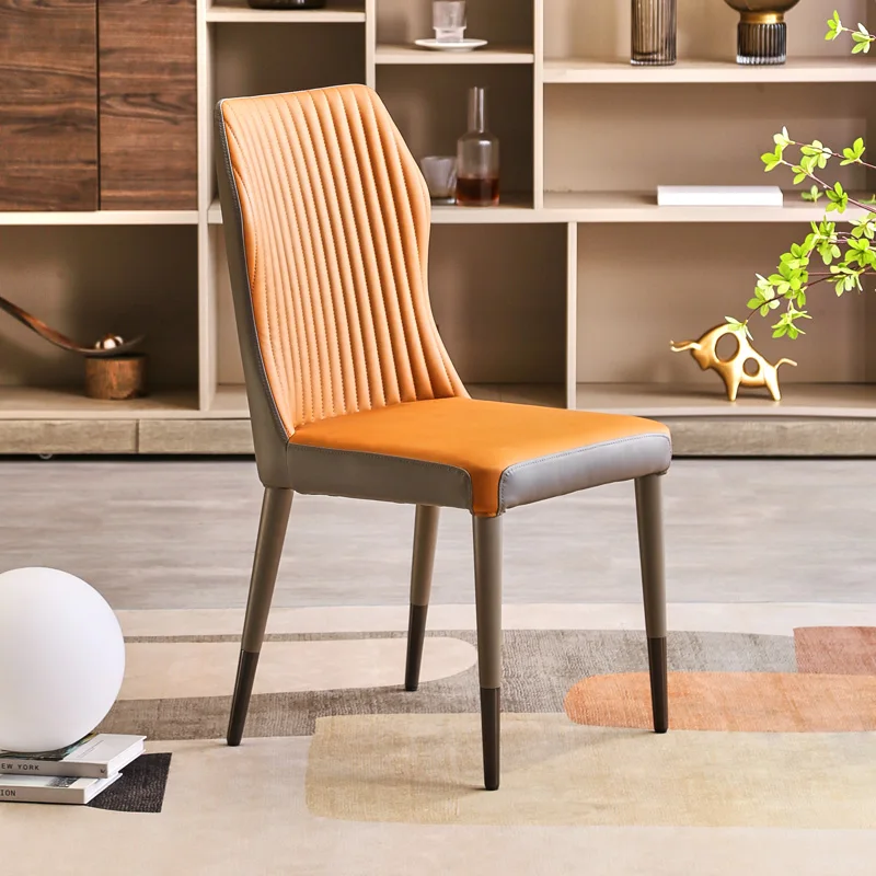 

Kitchen Luxury Nordic Dining Chair Modern Simple Solid Wood Restaurant Hotel Desk Chair PU Leather Sedie Home Furniture WKDC