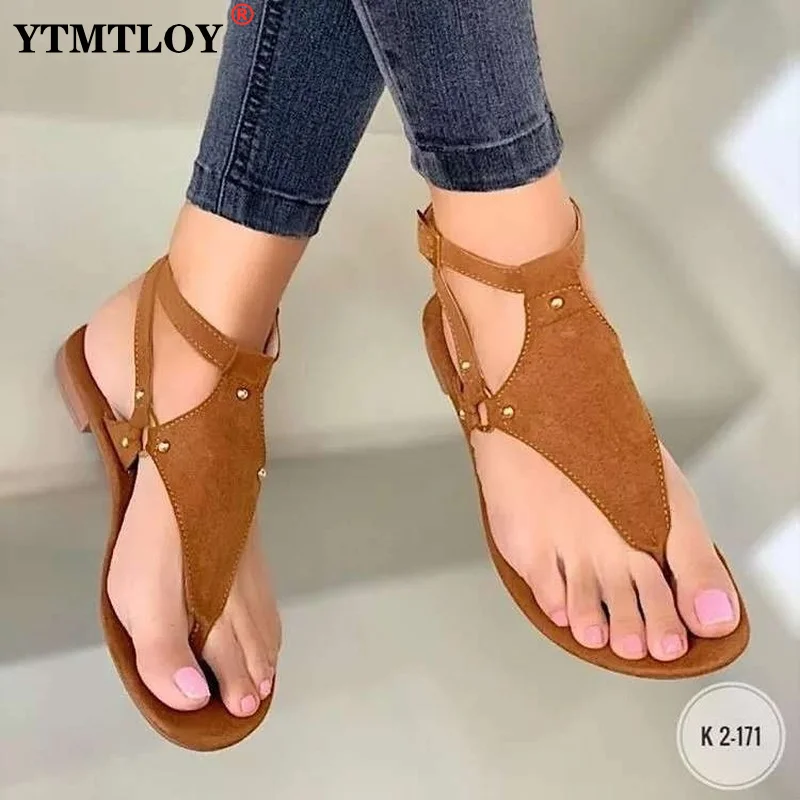 

Сандалии-гладиаторы женские, пляжные шлепанцы, плоская подошва, повседневная обувь, однотонные, лето, 43