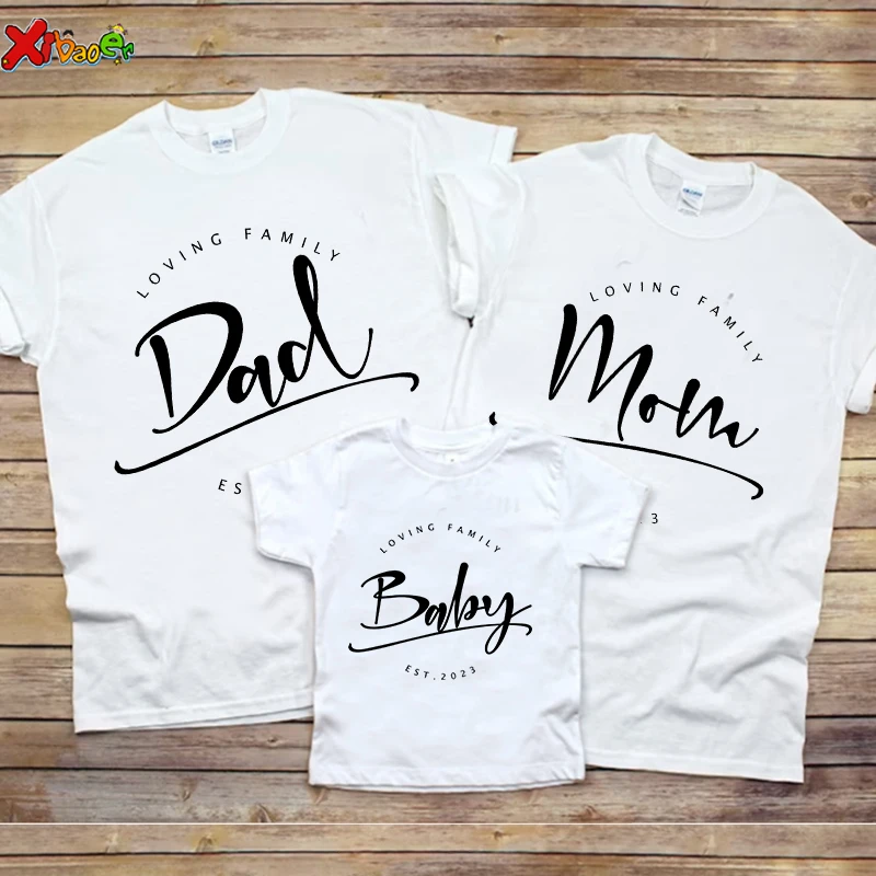 Family Matching Shirts holiday vacation Shirt 2023 Family Outfits Look set Party Shirts Custom Name Mom Dad Baby Onesie summer