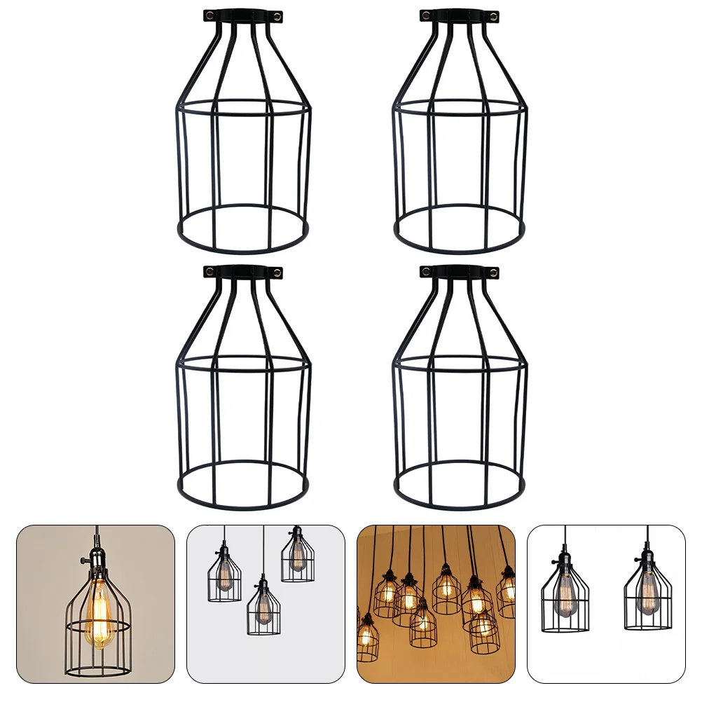 

Lampshade Light Cage Shade Lamp Bulb Ceilingiron Guard Bedside Wire Pendant Lampshades Premium Rustic Multifunctional Retro Cube