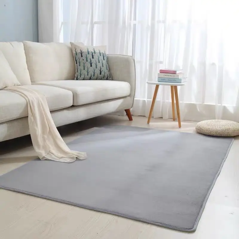 

Yinzam Thick Coral Velvet Living Room Rug Memory Foam Area Carpet Soft Non-Slip Yoga Mat Solid Color Floor Mats Decoration Home