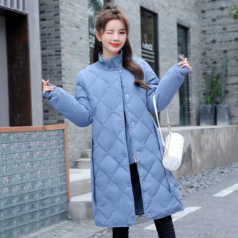 Women's Parkas Thick Cotton Padded Outerwear Casual Coats 2023 Winter Solid Long Jacket Female Stand Collar Overcoat with Sashes