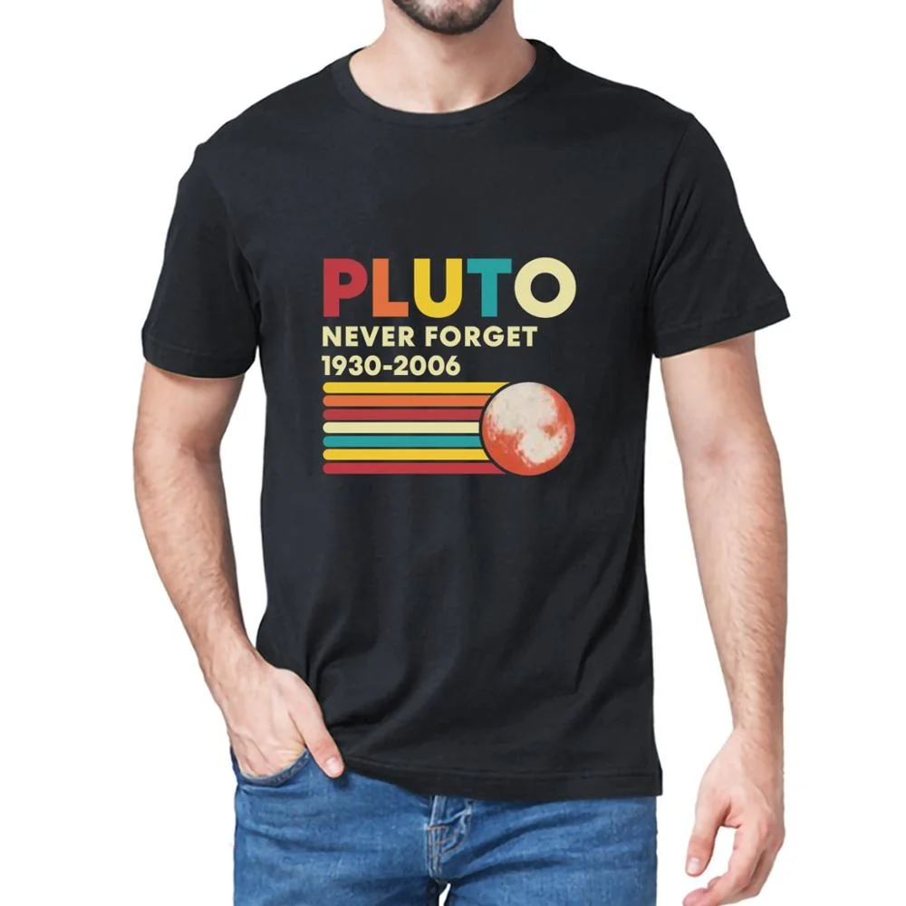 

Мужская футболка Pluto never забудьте, рубашка с коротким рукавом и круглым вырезом, повседневная, облегающая, хлопок, модная, лето, 1930-2006