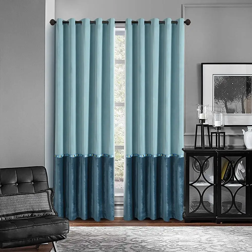 

Curtains Modern Simple Style Solid Color Blackout Curtain Thermal Insulated Privacy Protective For Bedroom Living Room Fast Ship