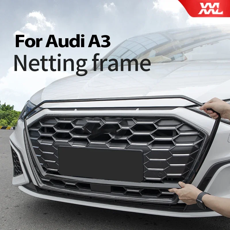 

Накладка на решетку автомобиля для Audi A3 8Y S3, внешние тюнинговые аксессуары, автомобильные детали