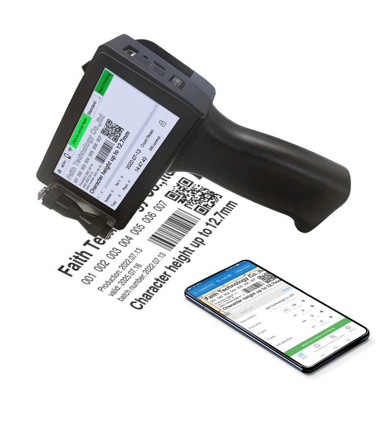 Принтер для струйной печати Faith 12 7 мм QR штрих-код дата логотип этикетка со сроком