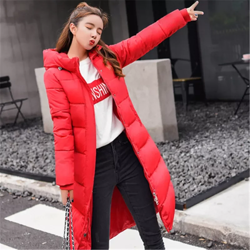 New2022 size 3XL Down jackets 2019 Fashion Women Winter Coat Long Slim Thicken Warm Jacket Down Cotton Padded Jacket Outwear Par