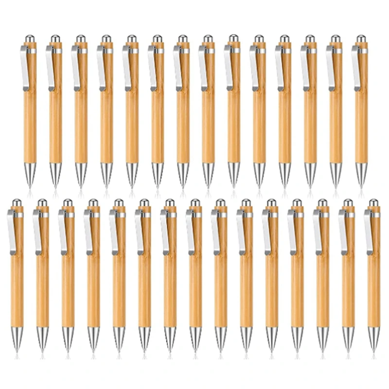 

Bamboo Ballpoint Pen For Engraving Set Wood Retractable Bamboo Pen With Extra Black Ink Refills Ballpoint Pen Journaling Pen