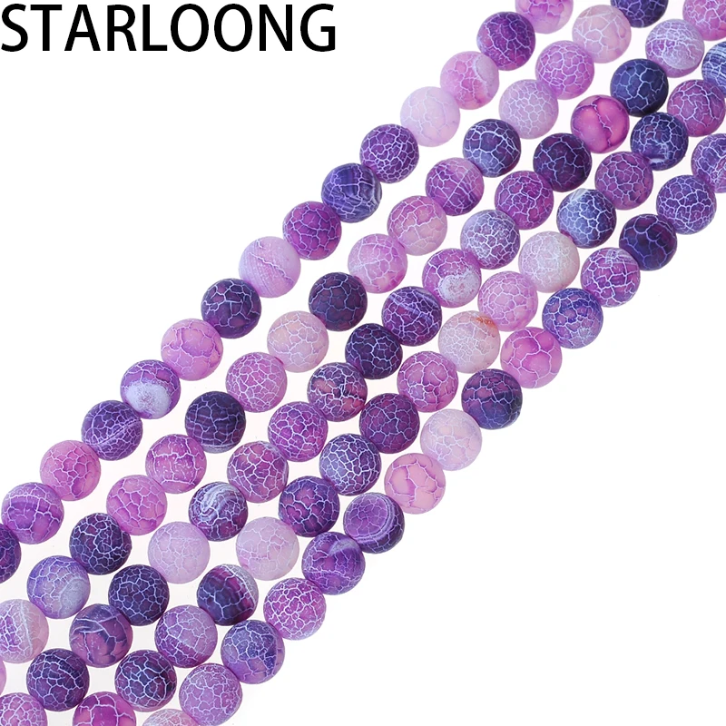 

Natural Stone Matt Purple Frosted Stone Round Loose Beads Spacer 6/8/10MM Pick Size Making For Jewelry Bracelet 15" Strand