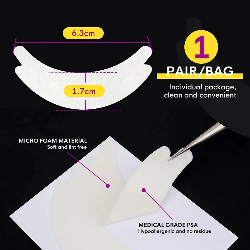Micro Foaming Eyepads 50Pairs/lot Lint Free Eye Patch Soft Eyelash Extension Patches Professional Eyepatch for Eyelash Extension