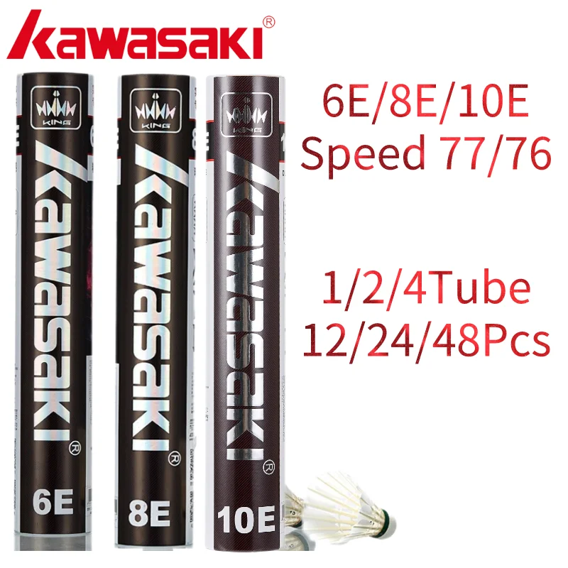 Kawasaki Upgrade Feather Volano Da Badminton Per Club E Racchetta Da Allenamento Sport Velocità 76 77 Durevole Palla Da Badminton 6E/8E/10E