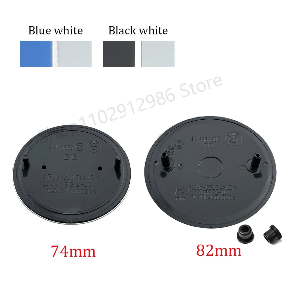 

2pcs 82mm 74mm Car Front Hood Rear Trunk Emblem Badge Bonnet Logo For BMW E46 E36 E39 E90 E87 E60 F10 F30 X5 X6 X7 Accessories