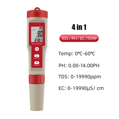 Измеритель pH/TDS/EC/температуры JUANJUAN 4 в 1