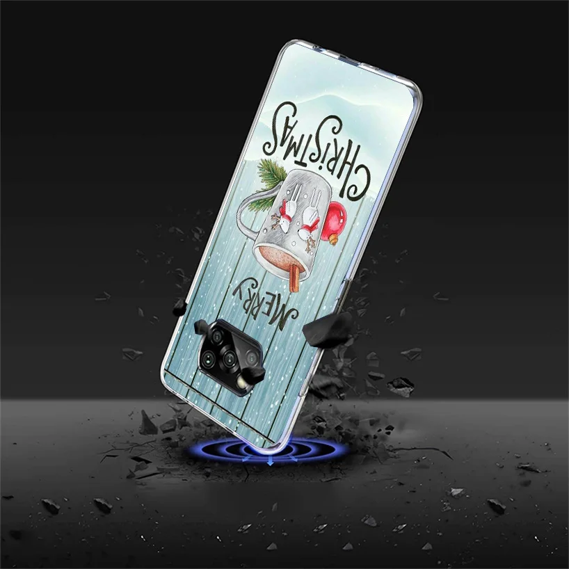 Зимний кофейный рождественский чехол для телефона Xiaomi Poco X6 X5 X4 X3 Nfc F6 F5 Pro F4 Gt F3 F2 F1