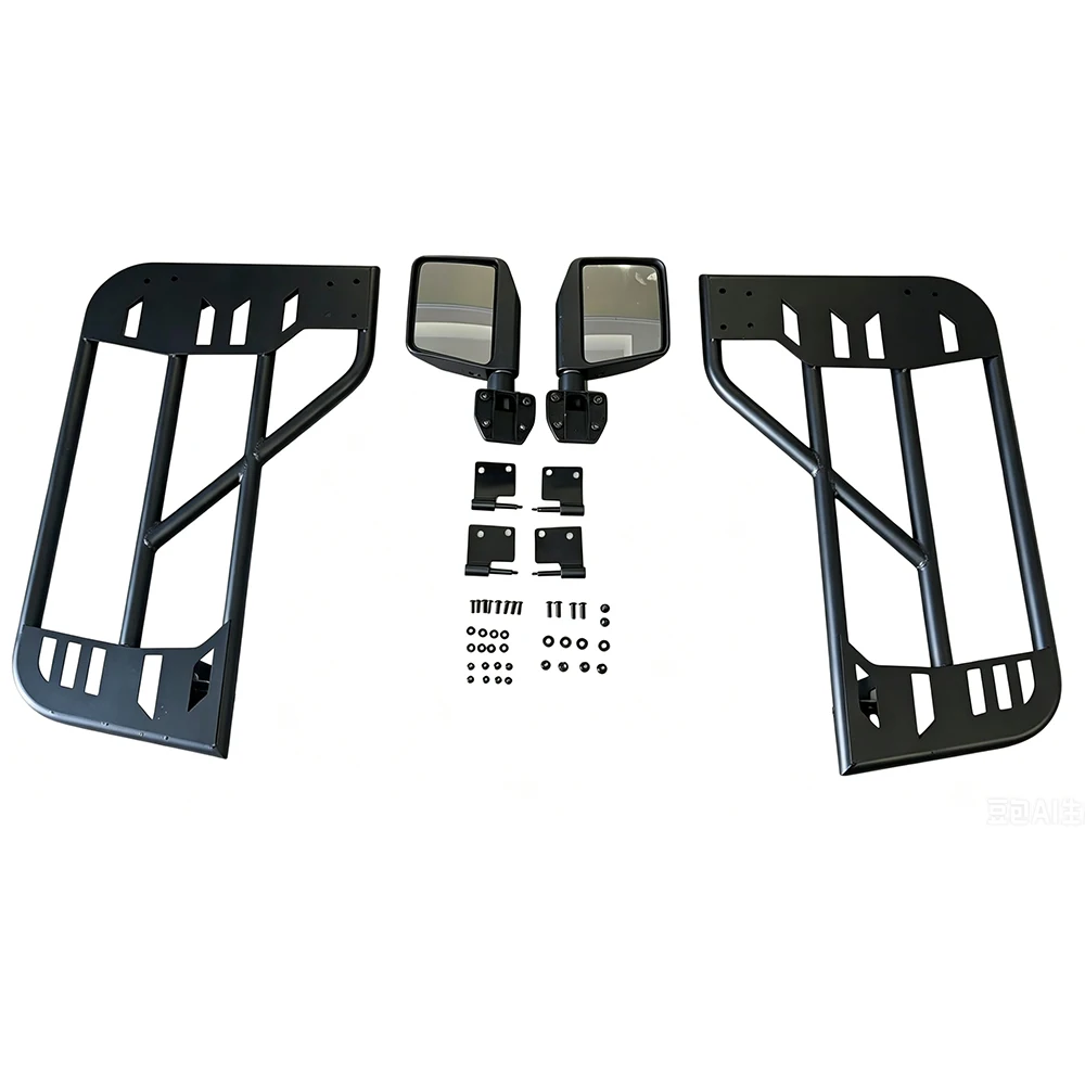Фото Полудвери стальные черные с 2 зеркалами для Jeep Wrangler TJ 1997-2006 2-дверные T010 SXMA №5
