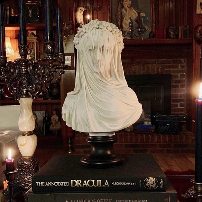 

The Lady Gothic Sculpture Woman Statue Macabre Art Oddities Library Nordic Desktop Resin Home Decor