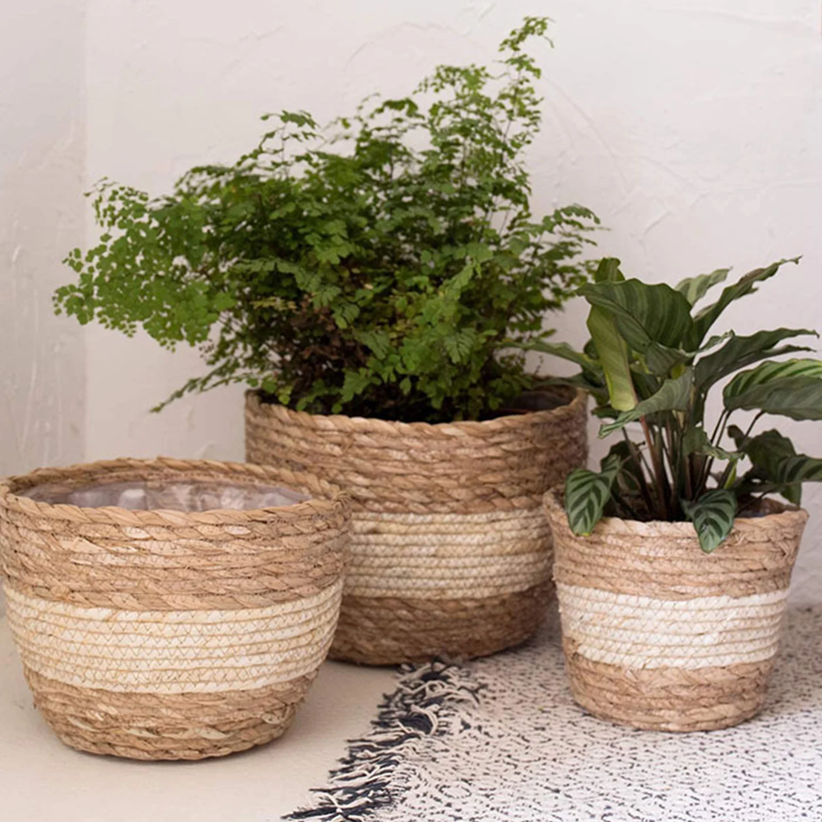 

1 Piece Seaweed Flower Pot Basket Indoor And Outdoor Plant Pot Storage Box Woven Basket Flower Pot Container