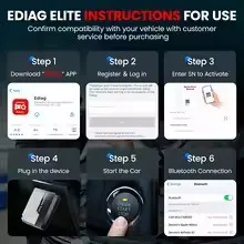 Новый диагностический сканер KINGBOLEN Ediag Elite 2026 года с пожизненной бесплатной подпиской, для всех систем, 15 функций сброса, двунаправленное тестирование, OBD2 (art.: 3920dc09d3681) - 3920dc09d3681