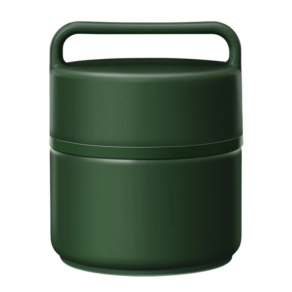 

Soup Jar Flask: Insulated Lunch Container Stainless Steel Vacuum Bento Box for Cold with Spoon 1 Set Green