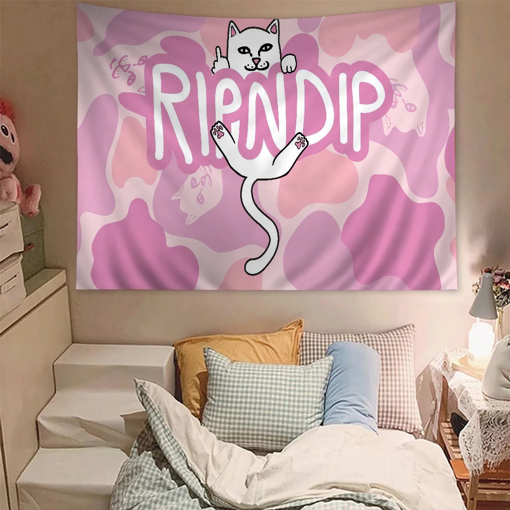 Красочный Гобелен С Изображением Кота R-Ripndips Украшение На Стену В Богемном Стиле