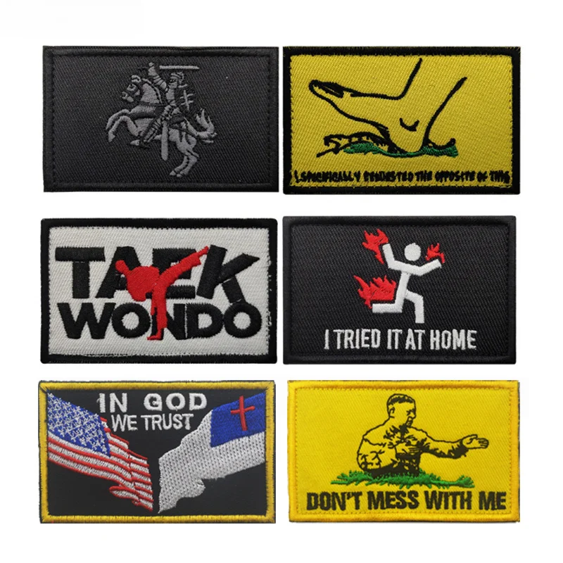 

Knights Legion BACK HAND Embroidered Patches on Clothing Crusader Military Insignia English Tactical Accessories Hook Loop