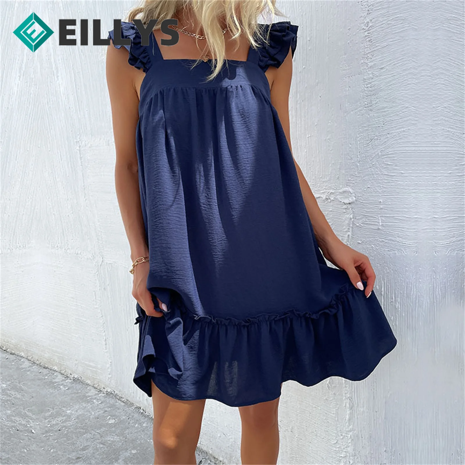 

Ladies Loose A Line Holiday Beach Dress Elegant Women Summer 2023 Casual Beach Dress Puff Sleeve Boho Mini Dress Party Vestidos