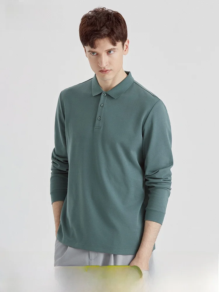 [Включая шелк] Мужская рубашка-поло из модала с бумажным журавлем против морщин