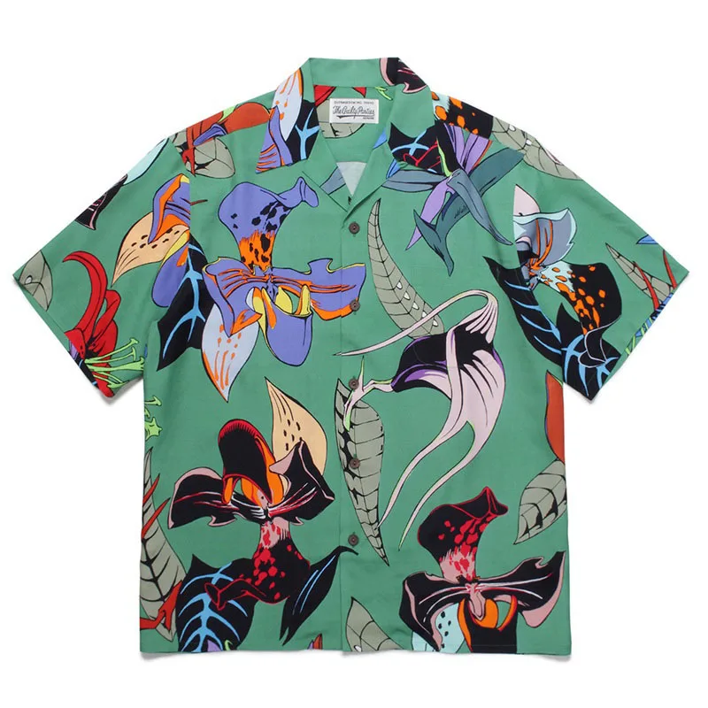 WACKO MARIA Hawaiian Shirt Men Women 1:1 Retro Floral Summer Tops WACKO MARIA Shirt