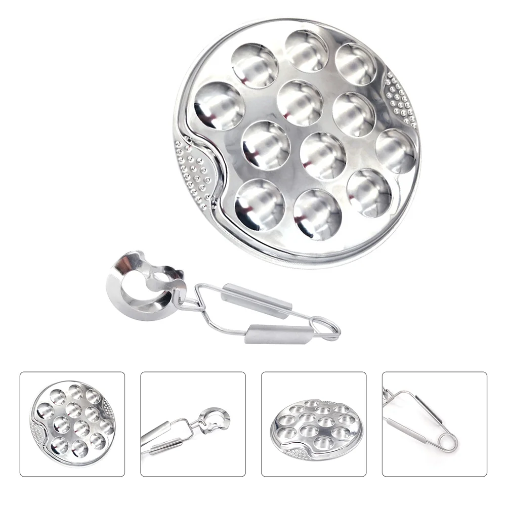 

Escargot Plate Dish Snail Cooking Baking Tray Serving Snails French Set Holes Shell Conch Ceramic Clips Tongs Tong Dishes Trays