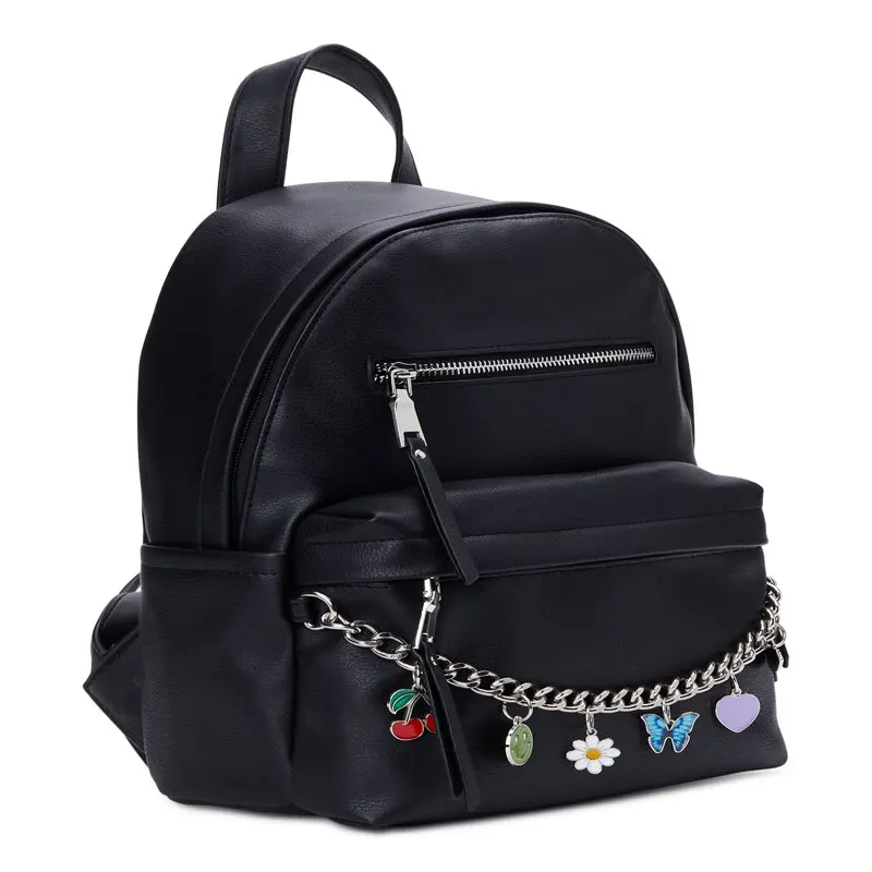 

Women's Charm Pouch Mini Backpack Black