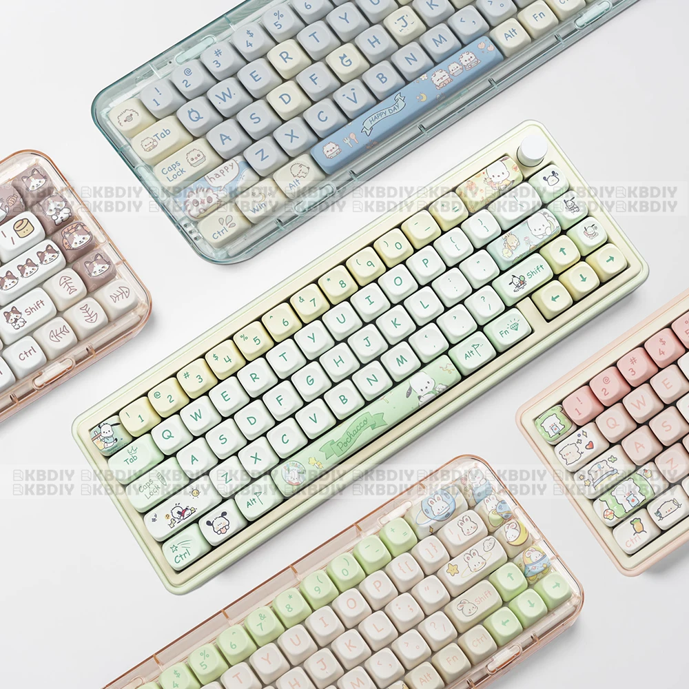 

KBDiy MOA Keycap аниме милая собака синий кот тема 144 набор клавиш MAC PBT Keycaps Custom для механической клавиатуры игровые аксессуары