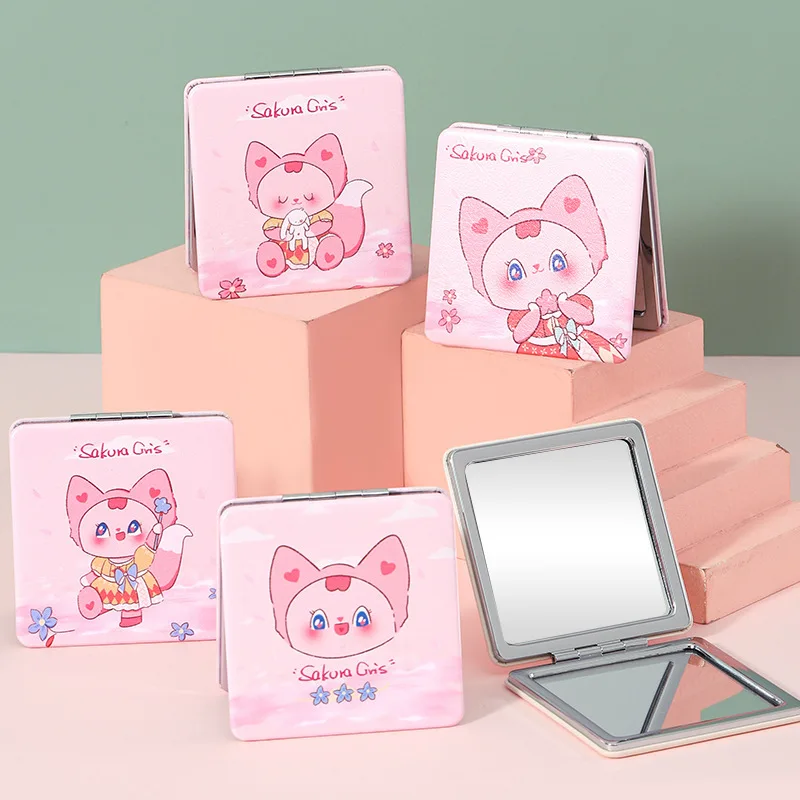 Компактное Карманное цветочное мини-зеркало для макияжа Портативное