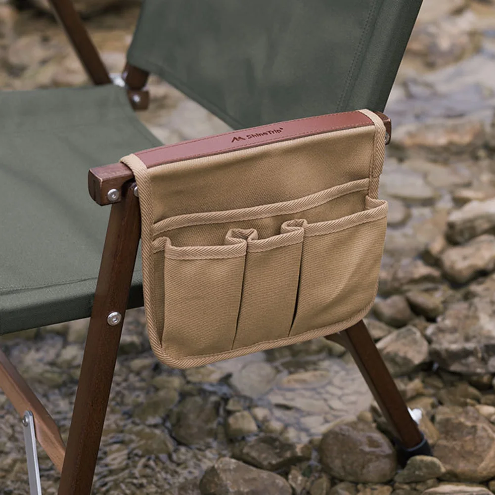 Camping Chair Side Hanging Bag Canvas Hanging Organizer Beside Storage Bag Multifunctional Storage Bag Portable Storage Bags