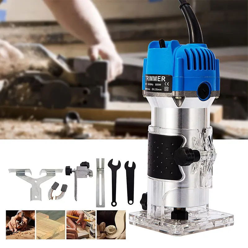 

800W/1000W 30000/32000rpm Electric Trimmer Wood Milling Engraving Slotting Trimming Hand Carving Machine Wood Router