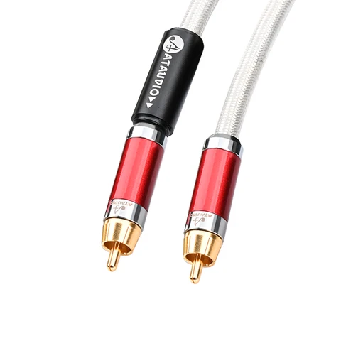 Коаксиальный кабель ATAUDIO RCA, цифровой 4-слойный экранированный разъем RCA, стереоразъем Hi-Fi сабвуфер, аудиокабель для усилителя
