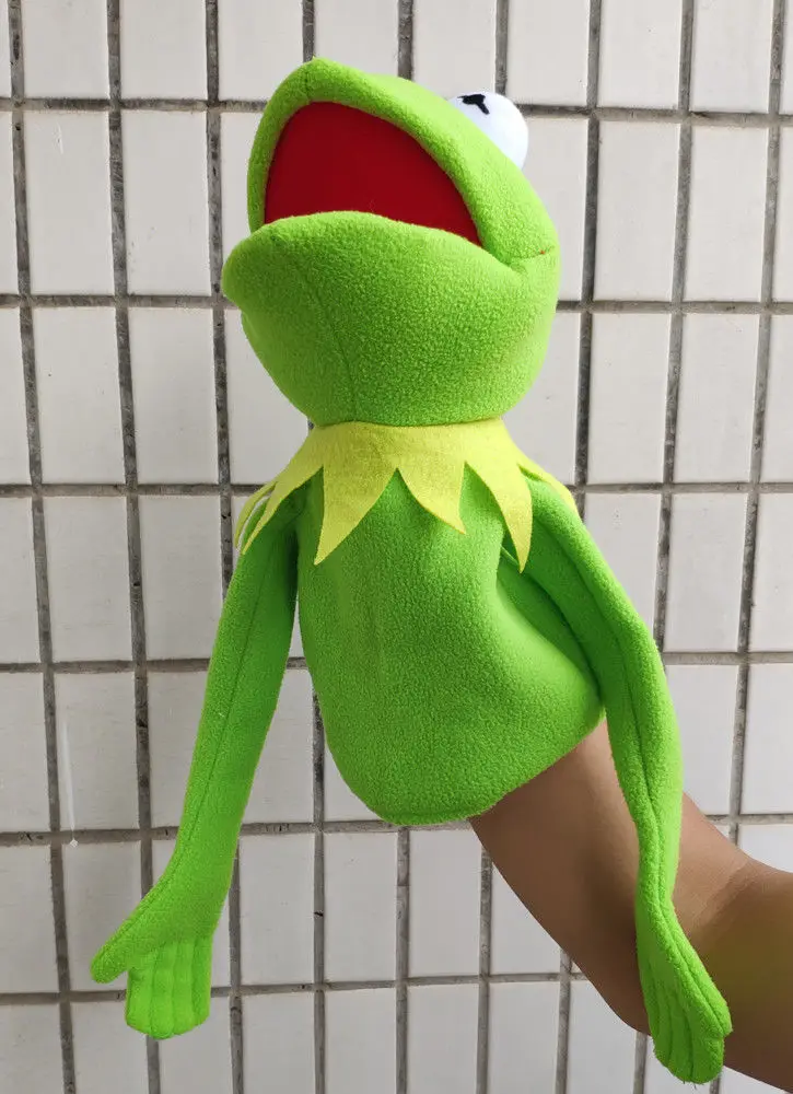 20-40CM  cute Plush Kermit Frog Hand Puppet Mouth Moving The Muppet Show Plush Animal Toys Plush Stuffed Frog Doll
