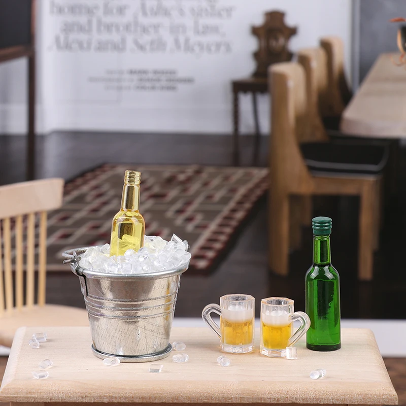 1 комплект 1/12 Миниатюрные аксессуары для кукольного домика мини-ведро бутылки