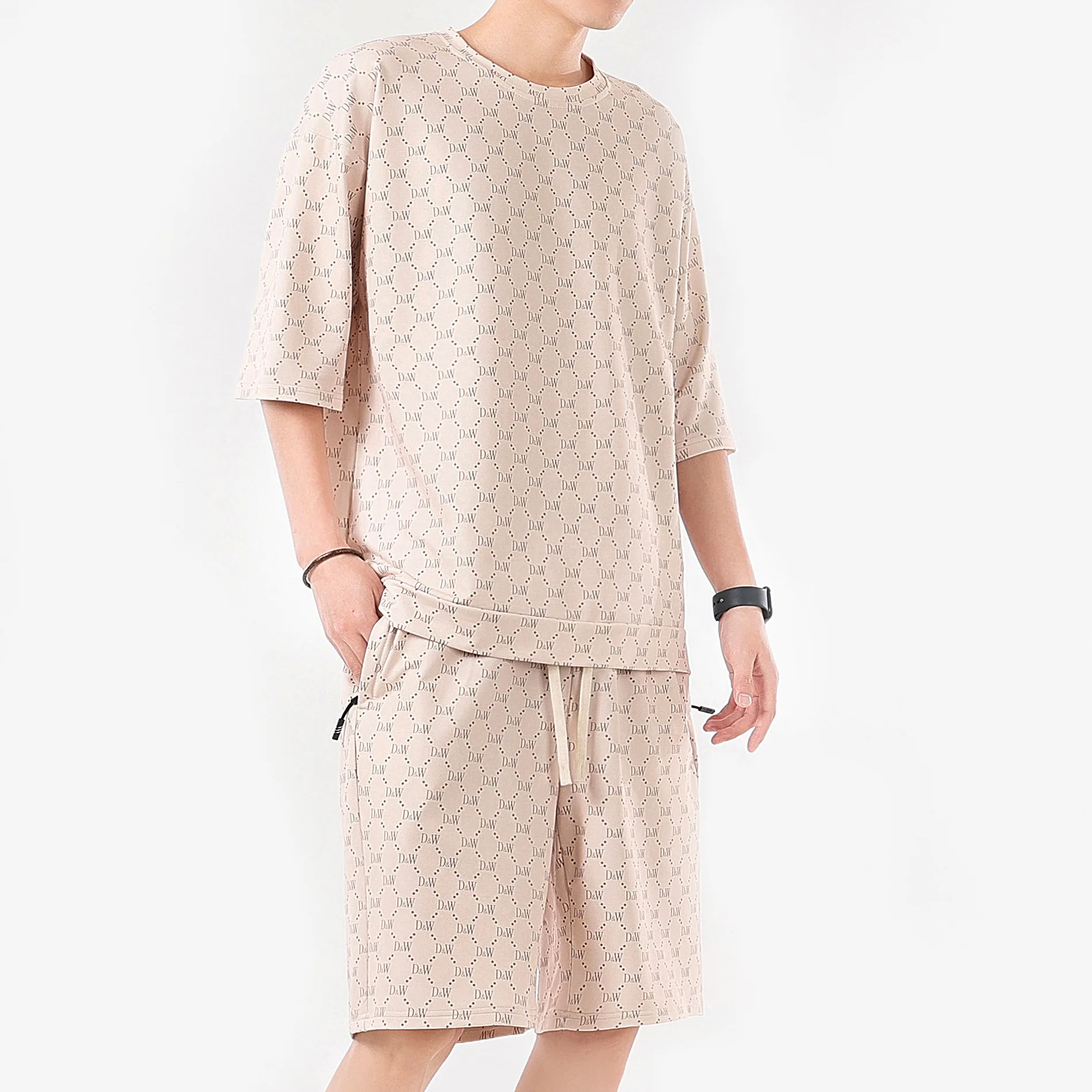 Summer New Sports Set Men's Casual Fashion Short Sleeve T-shirt Two Piece Quick Drying Clothes and Pants Tracksuit Men